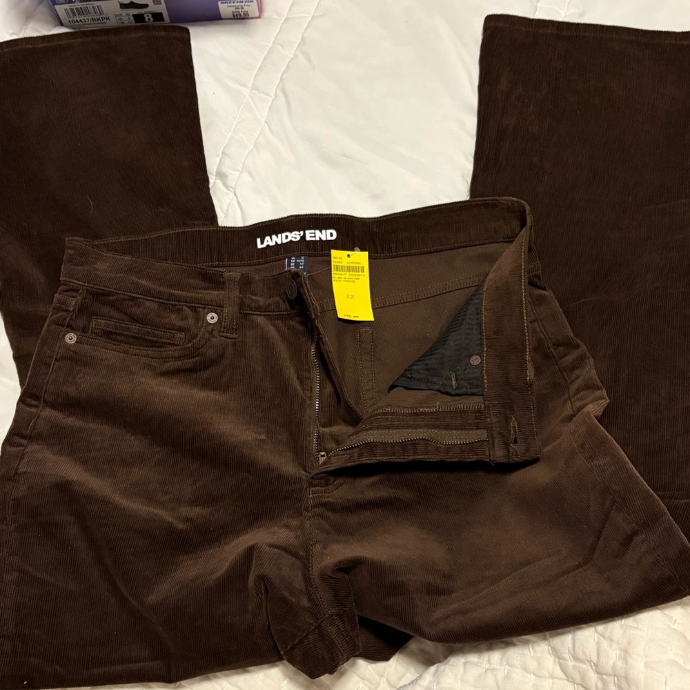 NWT Lands' End Women's Chocolate Corduroy Flare Pants